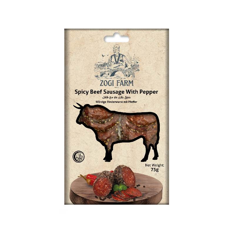 Zogi Farm Beef Sausage With Pepper Slice 75g