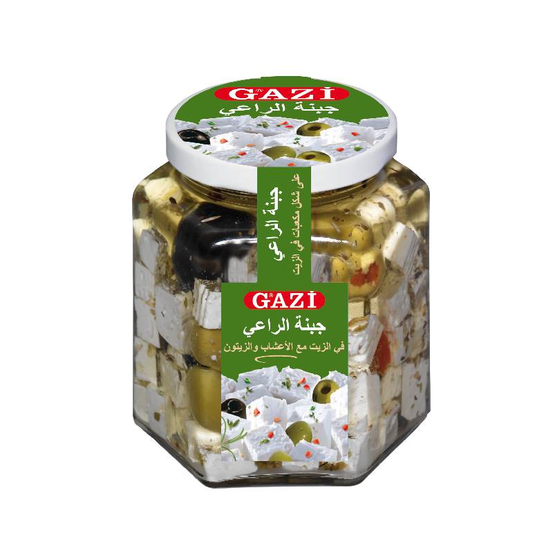 Gazi Soft Cheese Cubes In Oil With Herbs + Olives 45% 300g