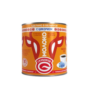 Glubokoe Sweetened condensed milk with chicory 7,0% fat, tin can 380g