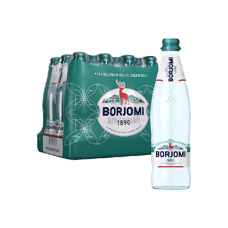 Borjomi Sparkling Natural Mineral Water Glass 500ml x 12