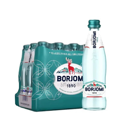Borjomi Sparkling Natural Mineral Water Glass 330ml x 12
