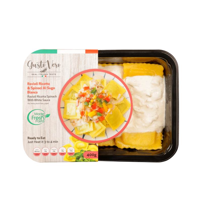 Gusto Vero Ravioli Ricotta & Spinach with Veggie Sauce Pasta