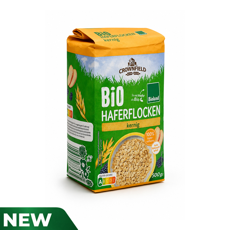 Crownfield Bio 100% Whole Grain  Oat Flakes 500G