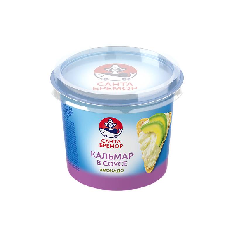 Santa Bremor Spread with Squid Chopped Squid in Creamy Sauce with Avocado 180g