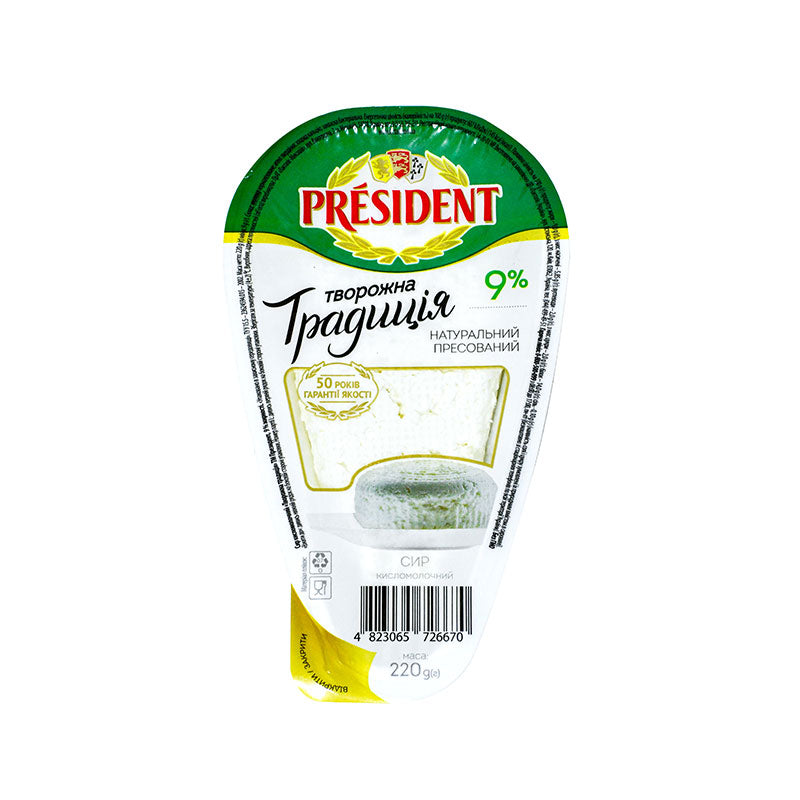 PRESIDENT COTTAGE CHEESE 9% 220g