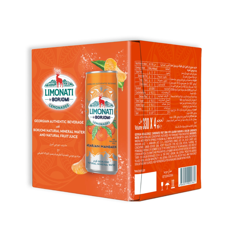 Borjomi Limonati Lemonade Adjarian Mandarin Soft Drink 330ml *4