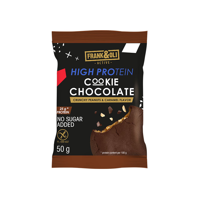 Soft cookie high protein chocolate and crunchy peanut with carmel 50g