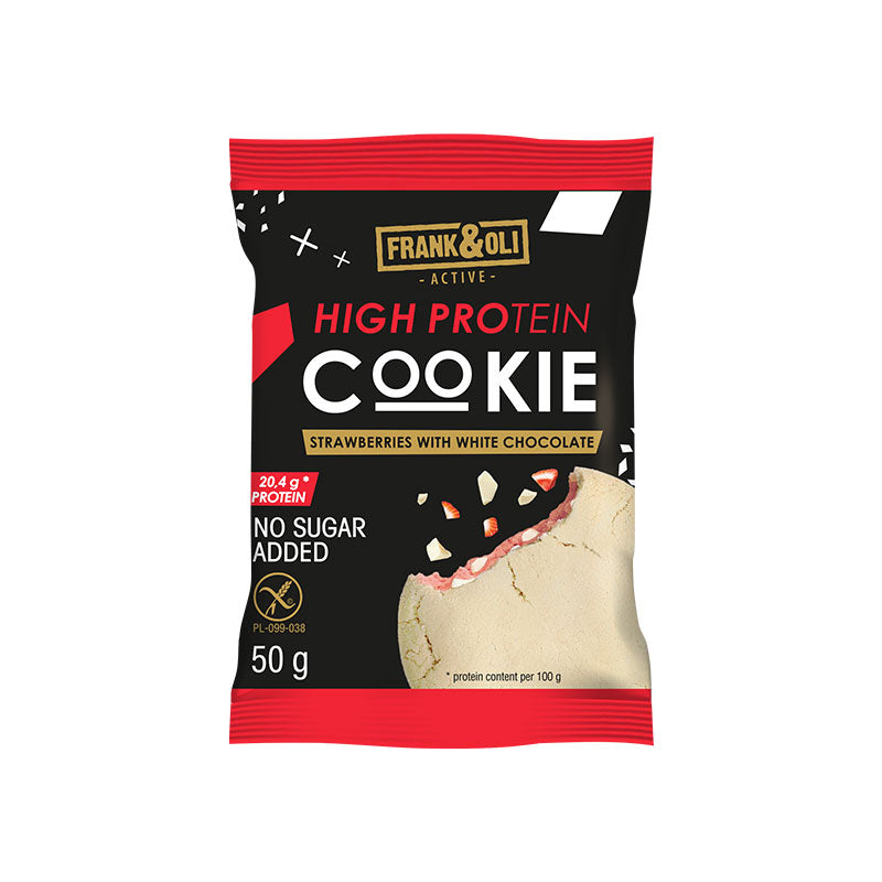 Soft cookie high protein strawberry and white chocolate 50g