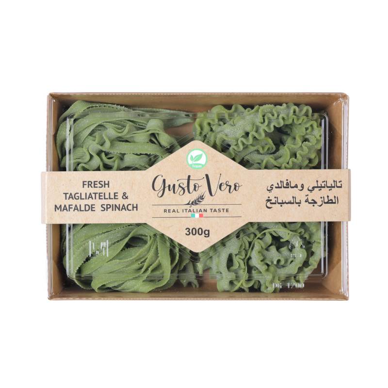 Gusto Vero Fresh Tagiatelle and Mafalde Spinach 300g