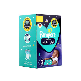 Pampers Baby Diapers Night No.3 (10+2) (7-11kg)