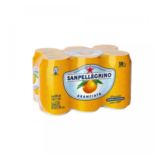 San Pellegrino Sparkling Fruit Beverage Aranciata/Orange Can 6 x 330ml