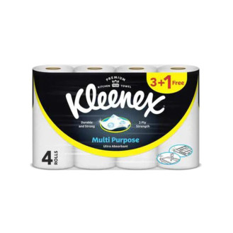 Kleenex Viva Multi-Purpose Ultra Absorbent Kitchen Towel Rolls White 4 Rolls 2ply