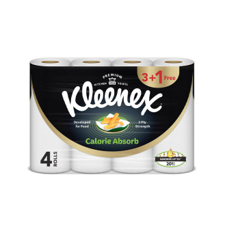 Kleenex Viva Calorie Absorb Kitchen Towel Rolls White 4 Rolls 3ply