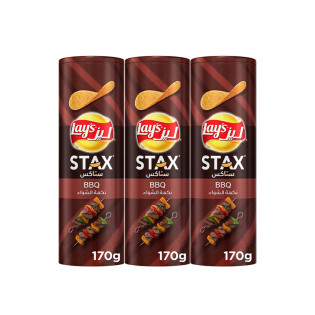 Lays Stax Potato Crisps BBQ 3x170g