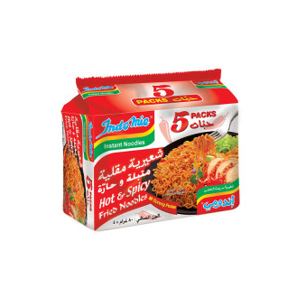 Indomie Hot & Spicy Fried Instant Noodles 8 x 80g x 5 Pieces