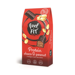 Feel FIT Protein choco & peanut chocolates, no added sugar, gluten free 63g