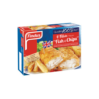 Findus 4 Battered Fillet Fish and Chips 400g