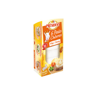 President 6 small Honey unsalted fresh Goat's Cheese 100g