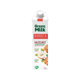 Green Milk Rice Barista No Sugar Added Hazelnut 1L