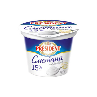 President Sour Cream 15% fat 180g