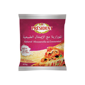 President Shredded Emental and Mozzarella 40% fdm 450g